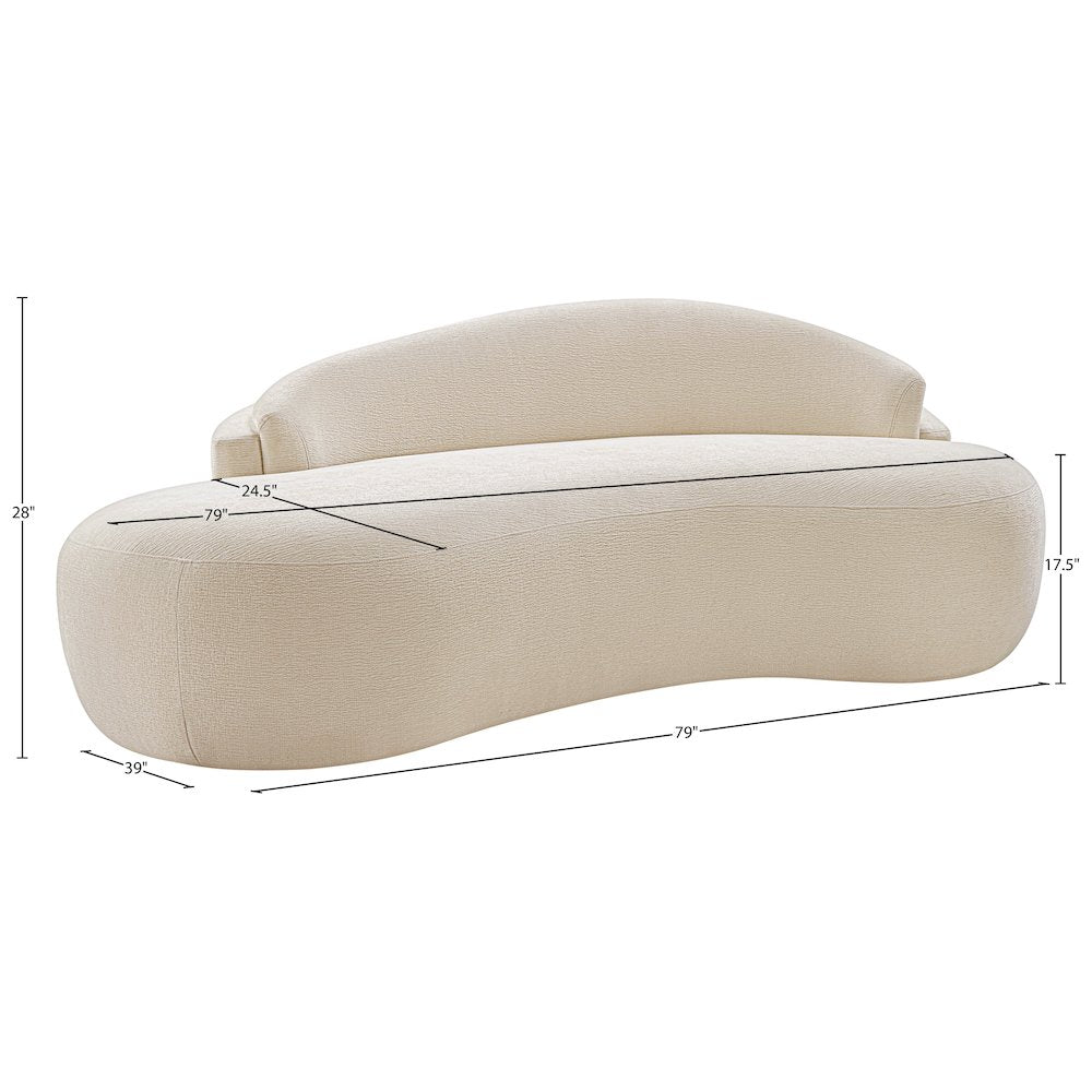 Caspian 79" Beige Chenille Fabric Upholstered Loveseat