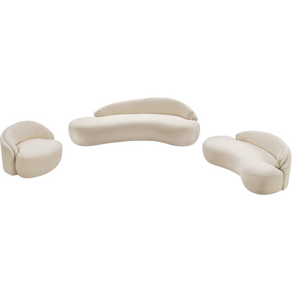 Caspian 79" Beige Chenille Fabric Upholstered Loveseat