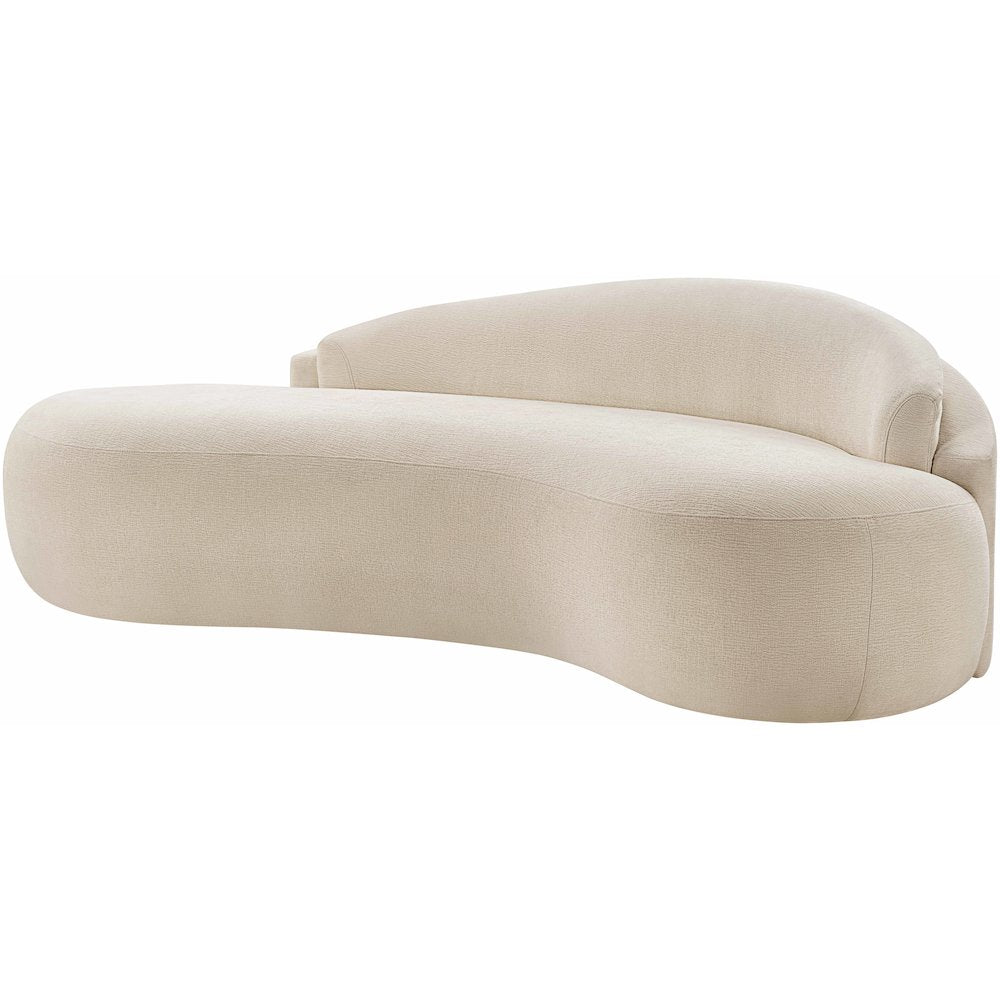 Caspian 79" Beige Chenille Fabric Upholstered Loveseat