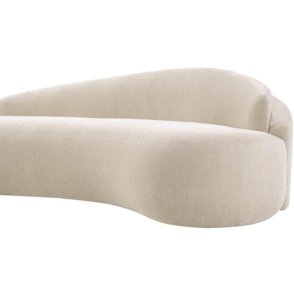 Caspian 79" Beige Chenille Fabric Upholstered Loveseat