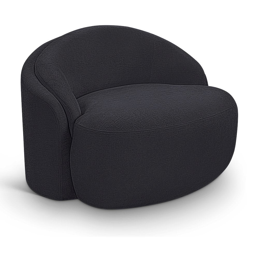Caspian Black Chenille Fabric Upholstered Chair