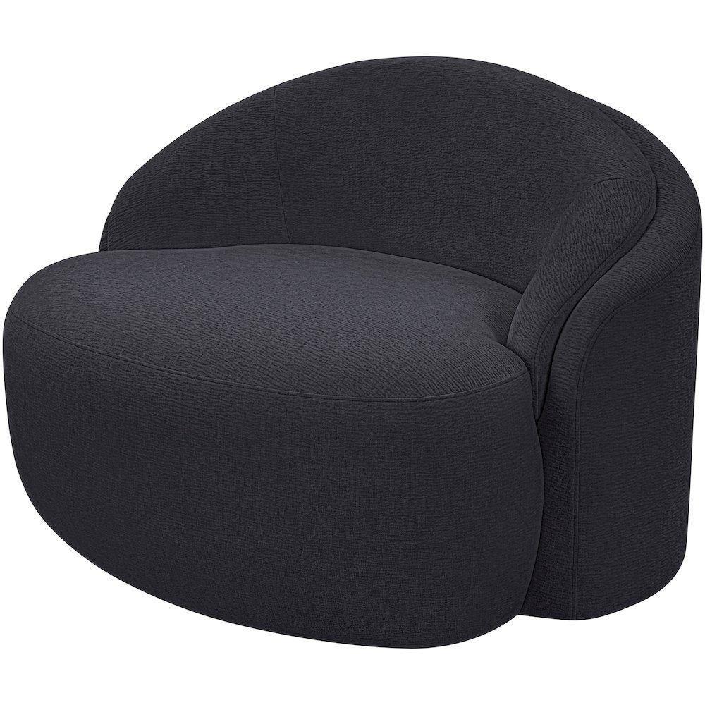 Caspian Black Chenille Fabric Upholstered Chair