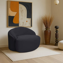 Caspian Black Chenille Fabric Upholstered Chair