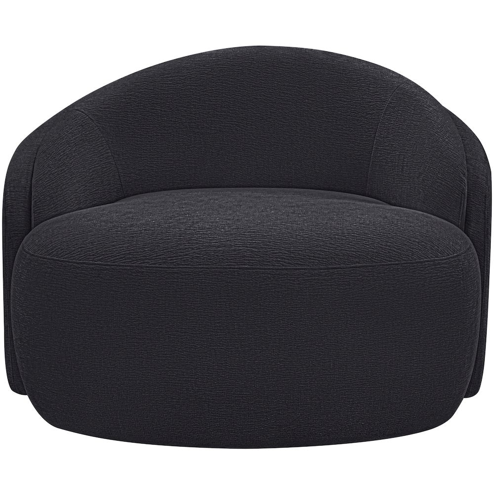 Caspian Black Chenille Fabric Upholstered Chair