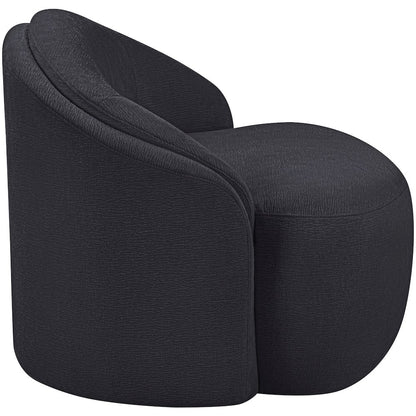Caspian Black Chenille Fabric Upholstered Chair