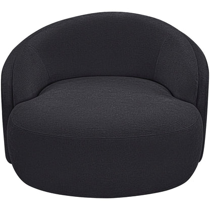Caspian Black Chenille Fabric Upholstered Chair