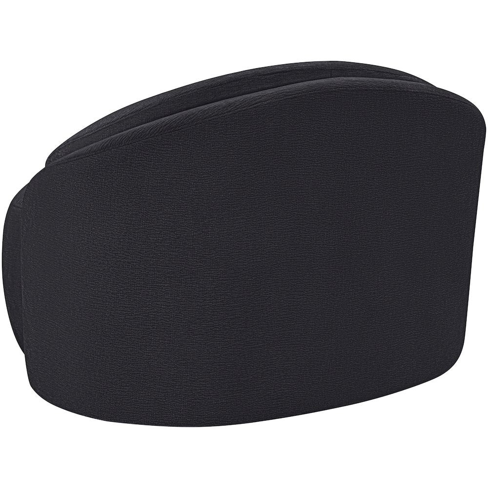 Caspian Black Chenille Fabric Upholstered Chair