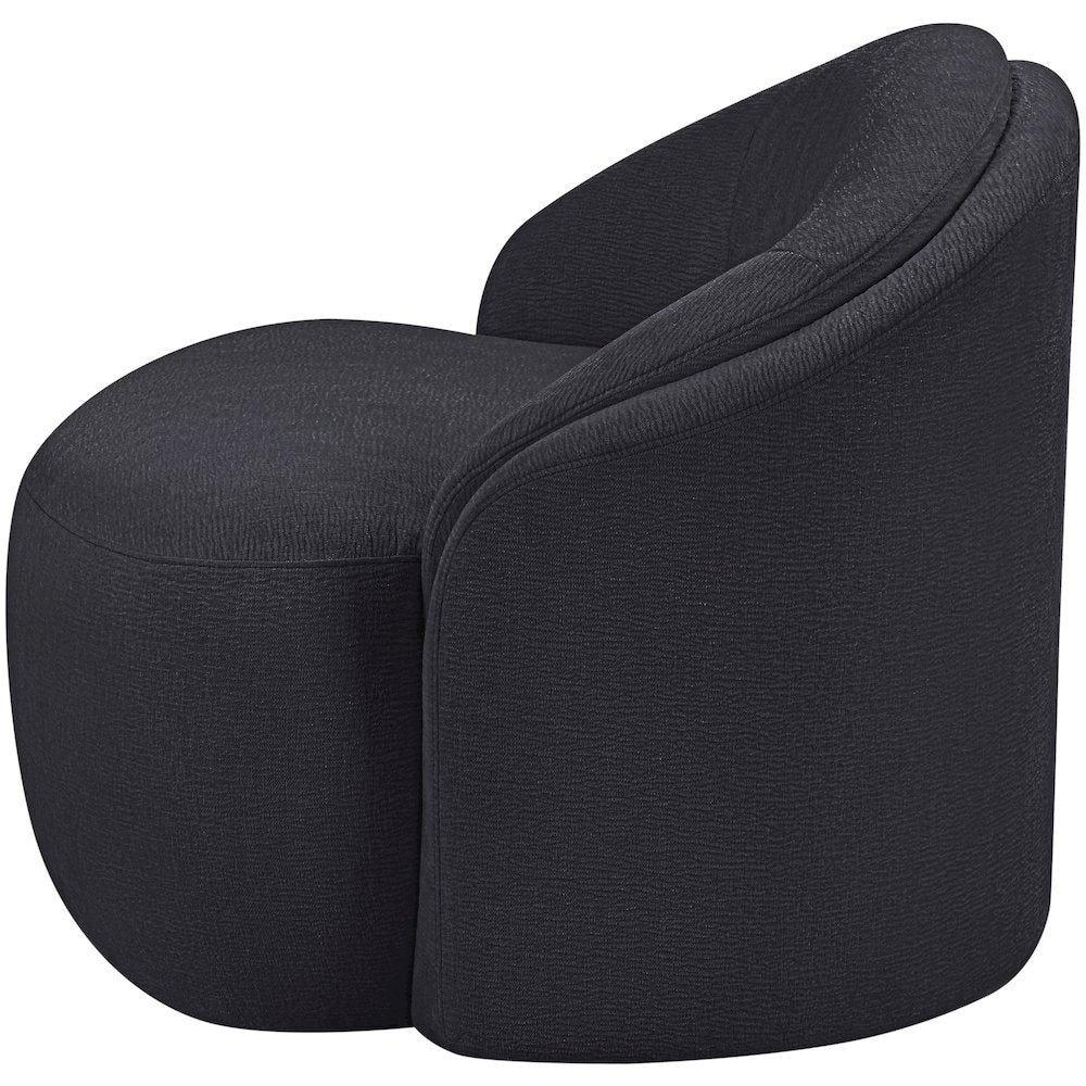 Caspian Black Chenille Fabric Upholstered Chair