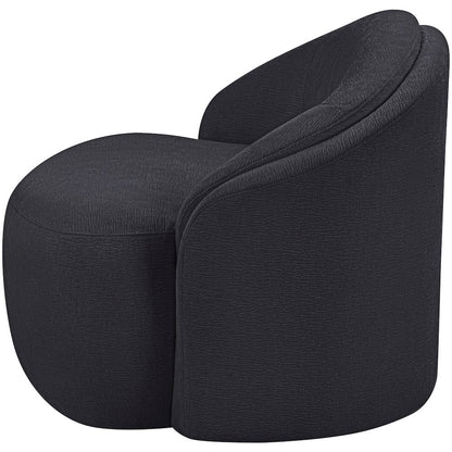 Caspian Black Chenille Fabric Upholstered Chair