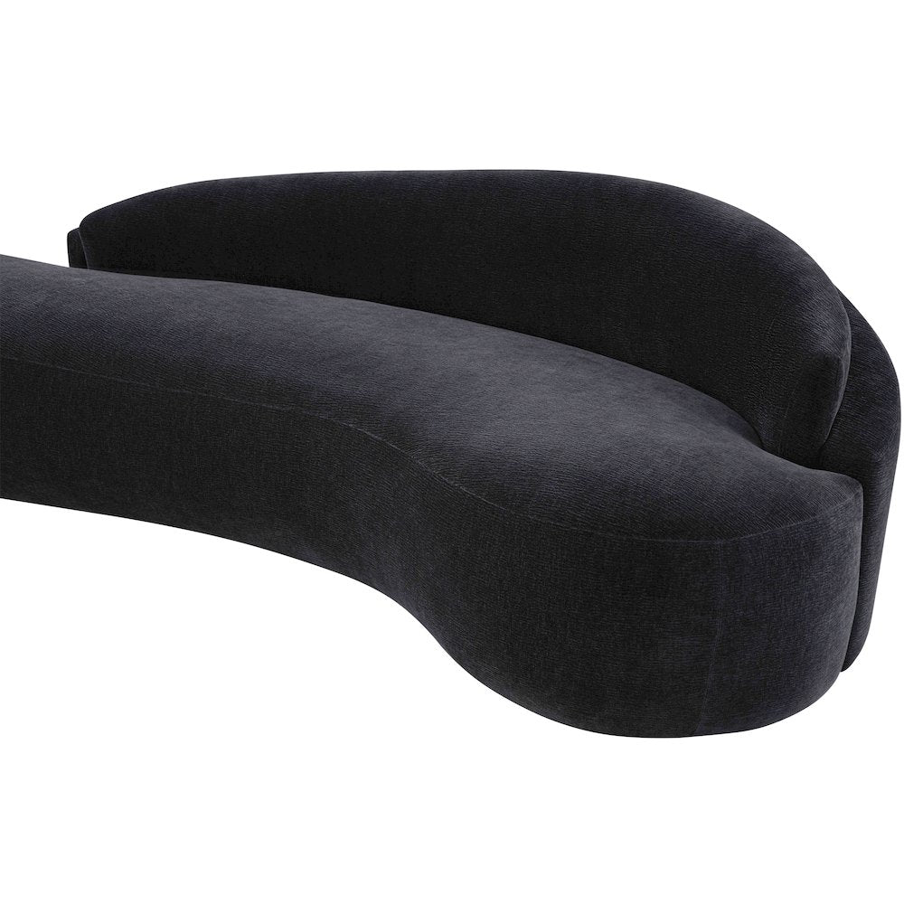 Caspian 79" Black Chenille Fabric Upholstered Loveseat