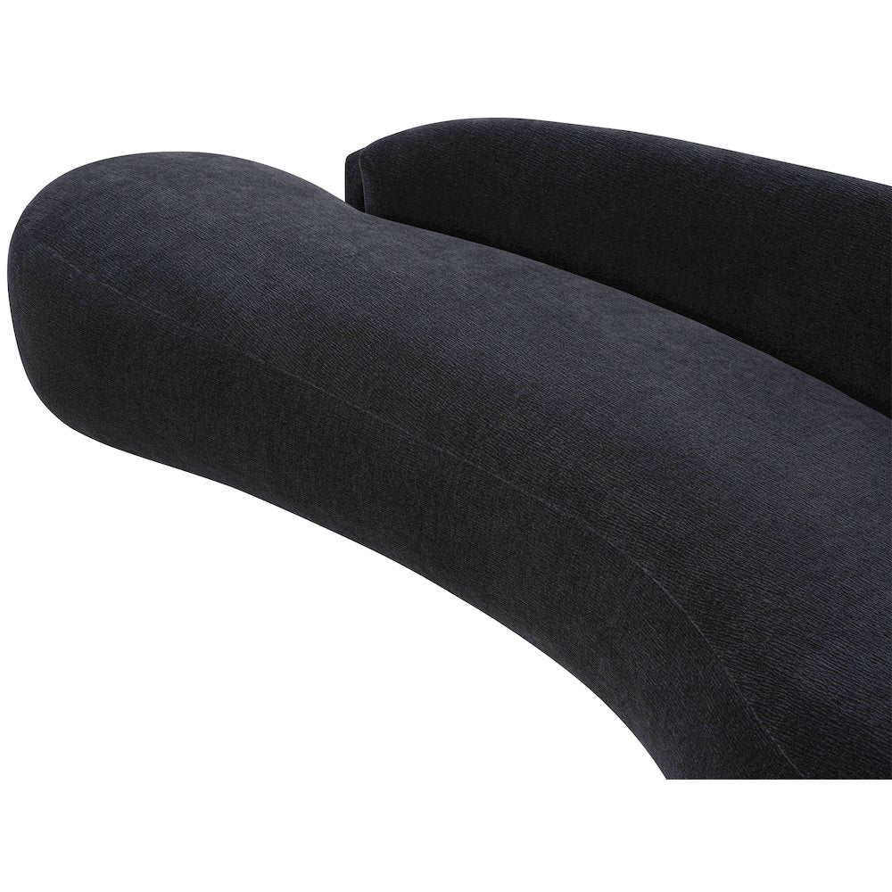 Caspian 79" Black Chenille Fabric Upholstered Loveseat