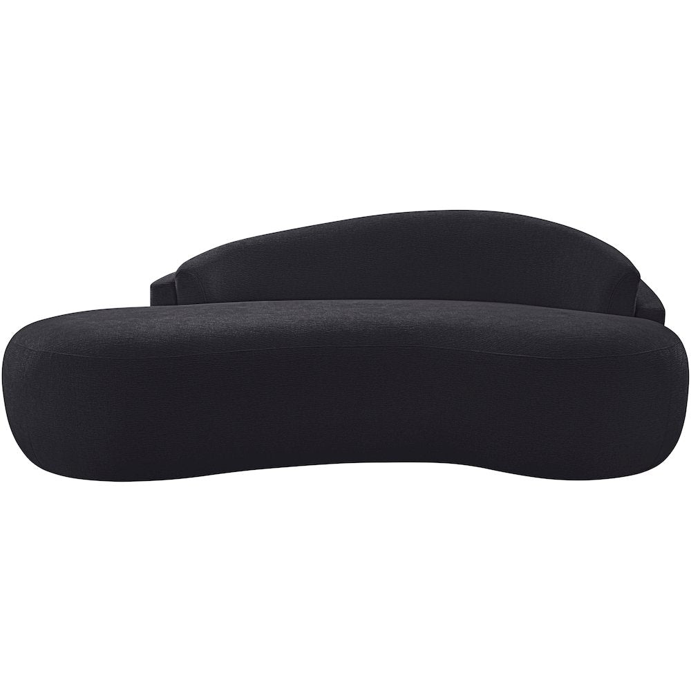 Caspian 79" Black Chenille Fabric Upholstered Loveseat