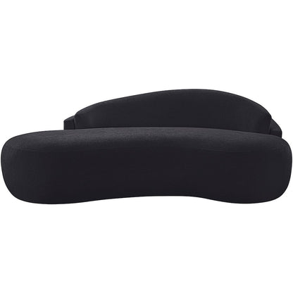 Caspian 79" Black Chenille Fabric Upholstered Loveseat