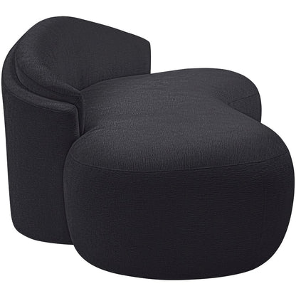 Caspian 79" Black Chenille Fabric Upholstered Loveseat