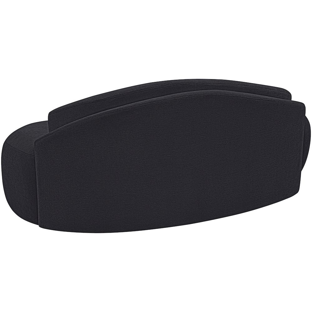 Caspian 79" Black Chenille Fabric Upholstered Loveseat
