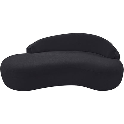 Caspian 79" Black Chenille Fabric Upholstered Loveseat