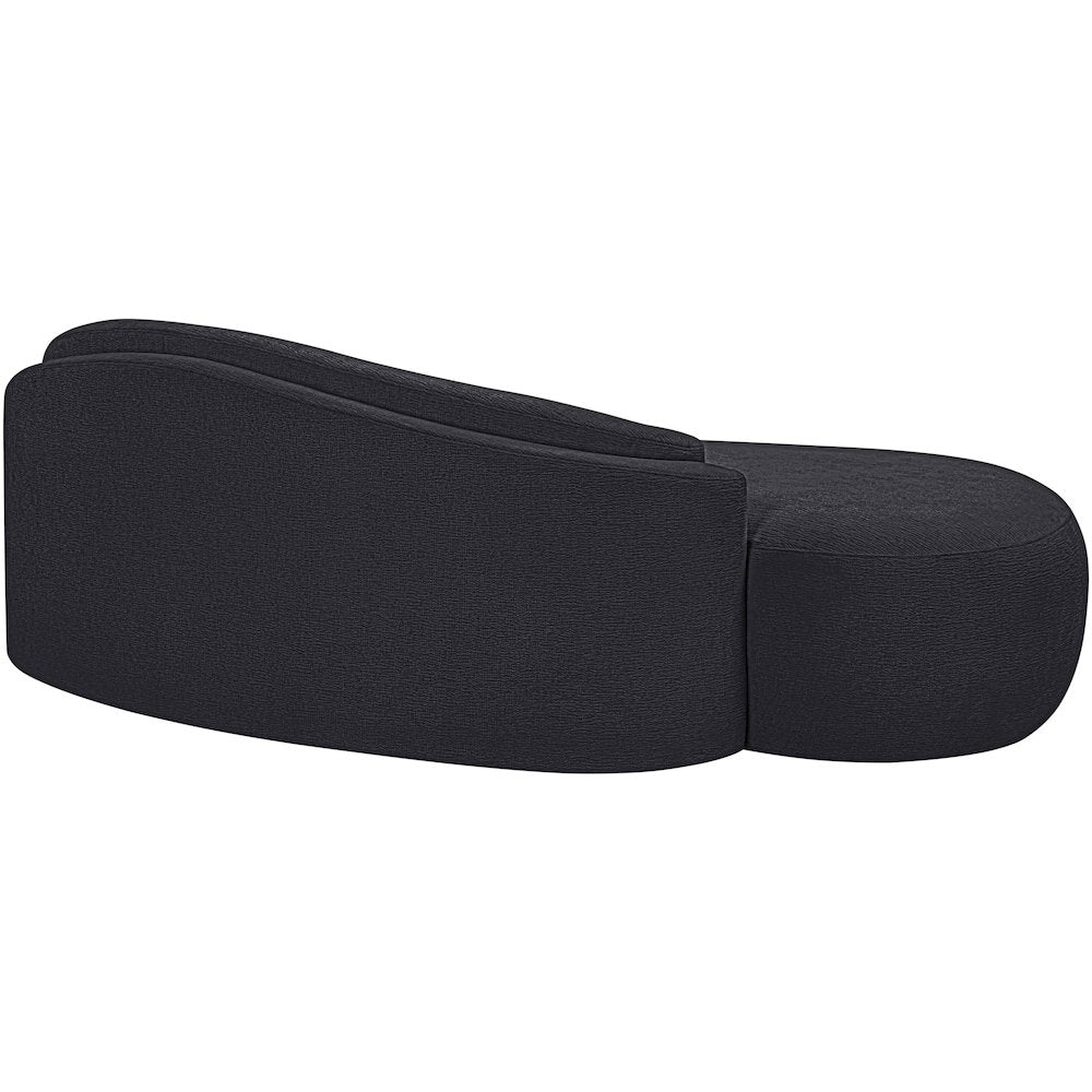 Caspian 79" Black Chenille Fabric Upholstered Loveseat