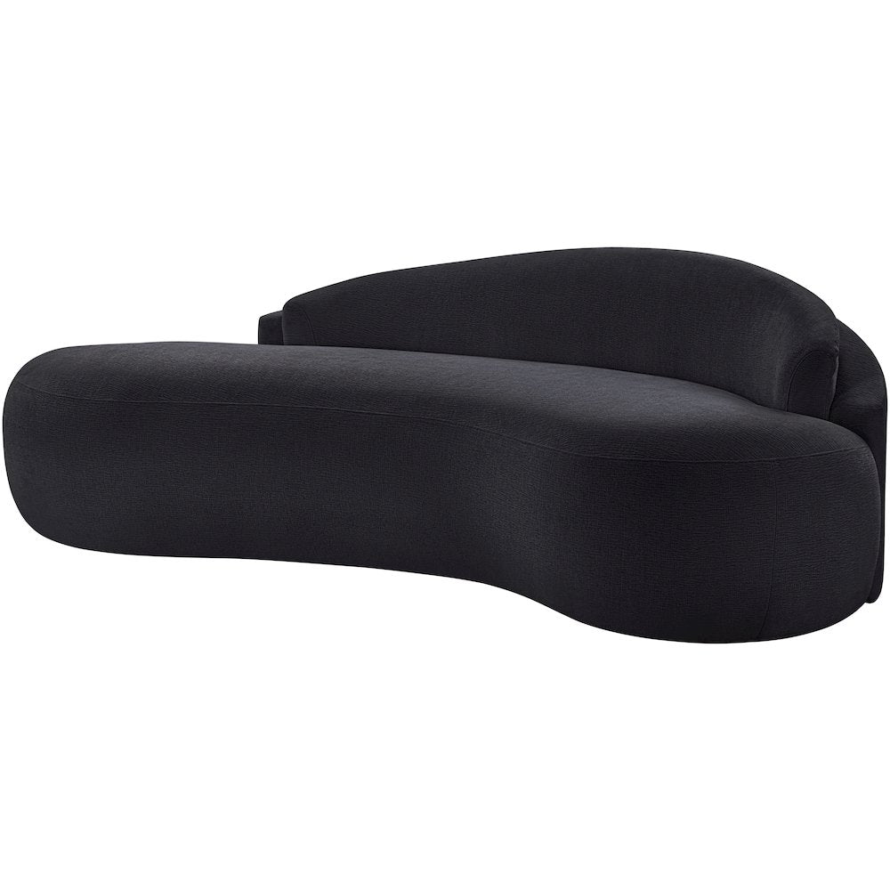 Caspian 79" Black Chenille Fabric Upholstered Loveseat