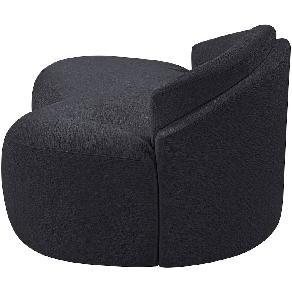 Caspian 79" Black Chenille Fabric Upholstered Loveseat