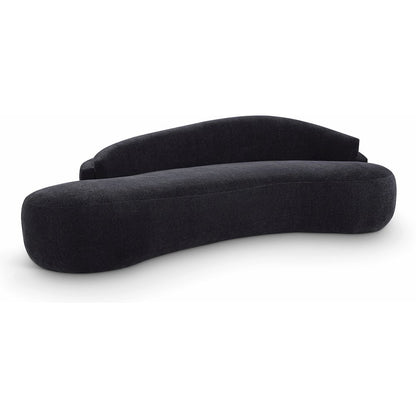 Caspian 101" Black Chenille Fabric Upholstered Sofa