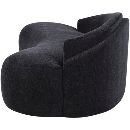Caspian 101" Black Chenille Fabric Upholstered Sofa
