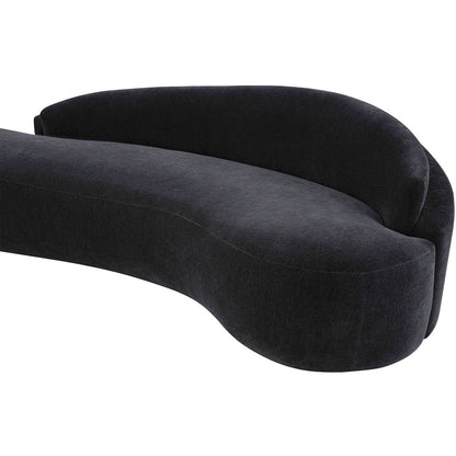 Caspian 101" Black Chenille Fabric Upholstered Sofa