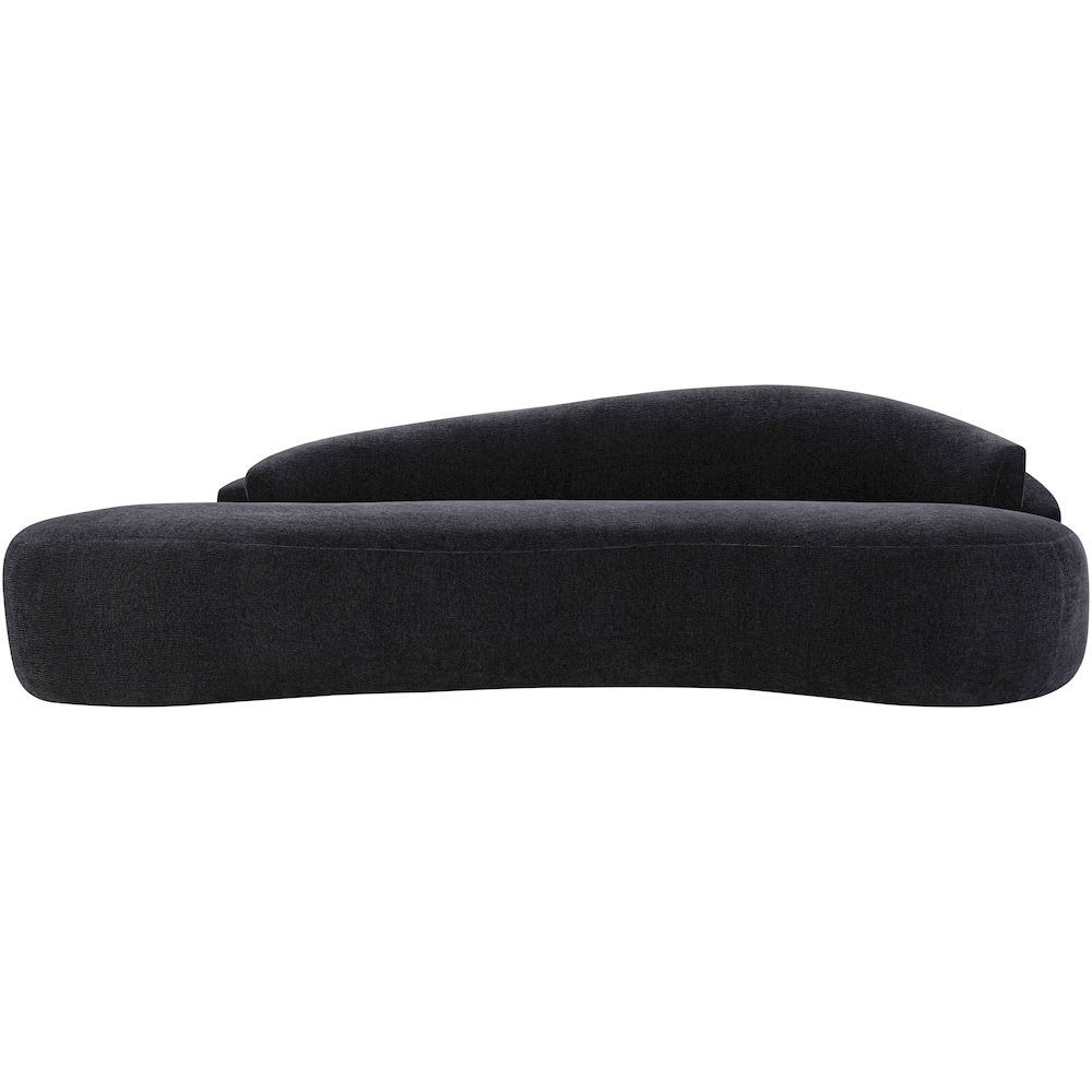 Caspian 101" Black Chenille Fabric Upholstered Sofa