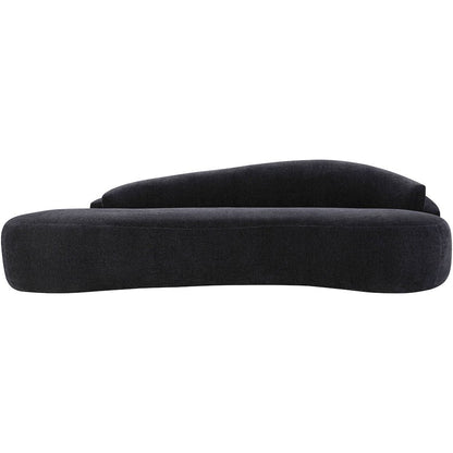 Caspian 101" Black Chenille Fabric Upholstered Sofa