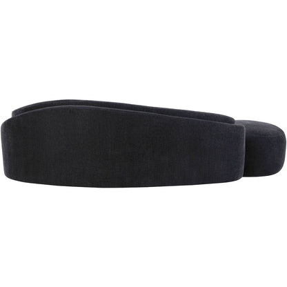 Caspian 101" Black Chenille Fabric Upholstered Sofa