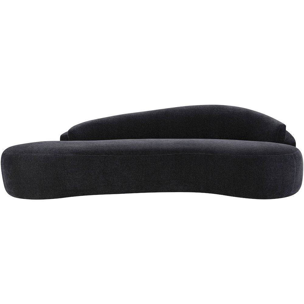 Caspian 101" Black Chenille Fabric Upholstered Sofa