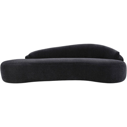 Caspian 101" Black Chenille Fabric Upholstered Sofa