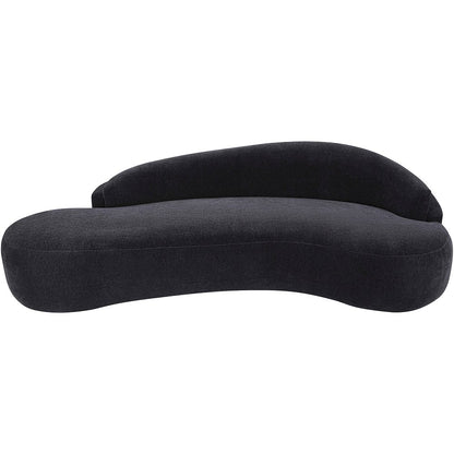 Caspian 101" Black Chenille Fabric Upholstered Sofa