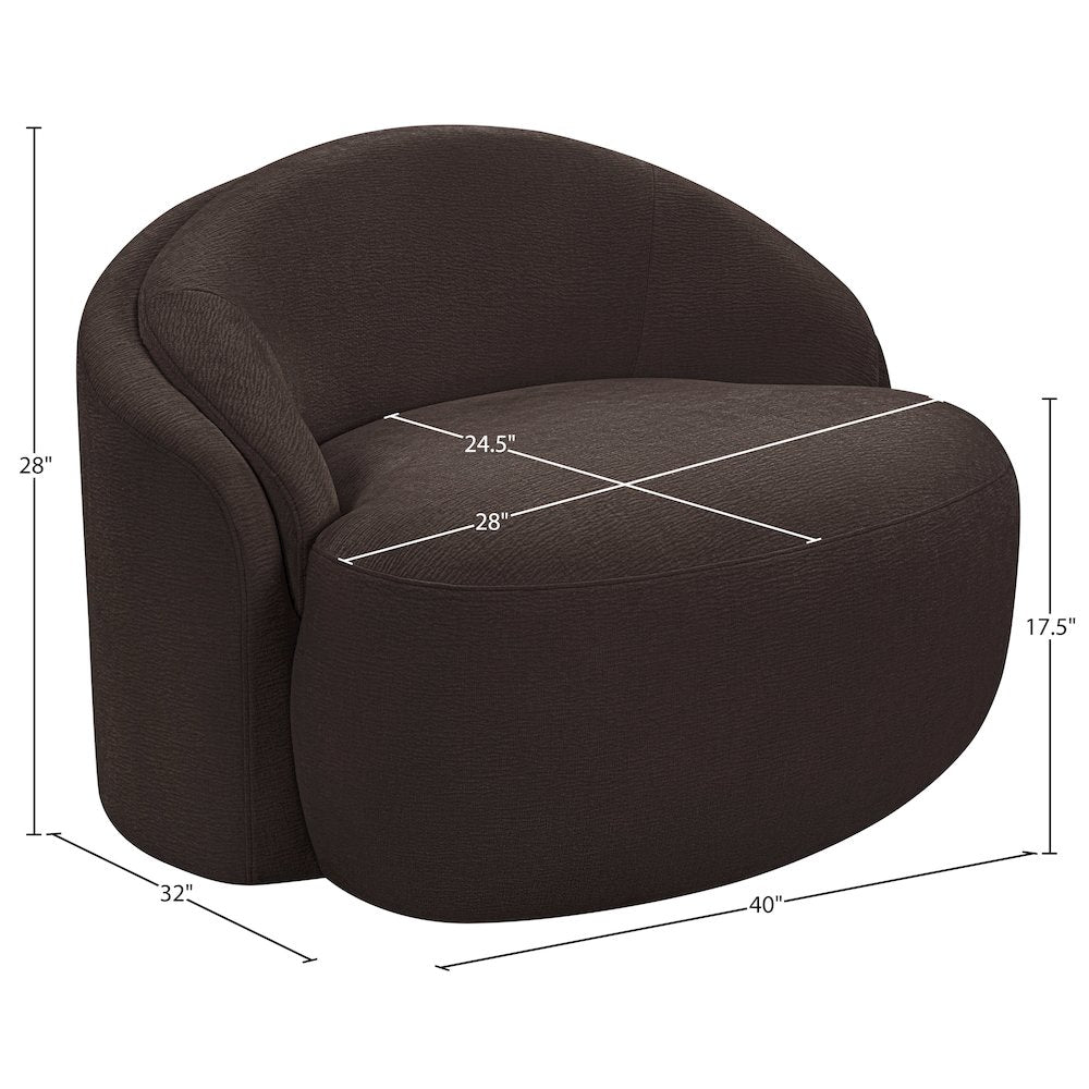 Caspian Brown Chenille Fabric Upholstered Chair