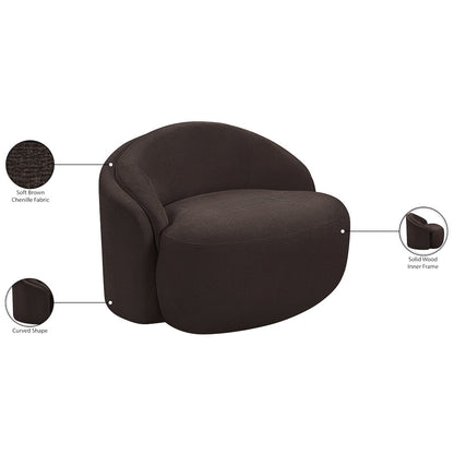 Caspian Brown Chenille Fabric Upholstered Chair