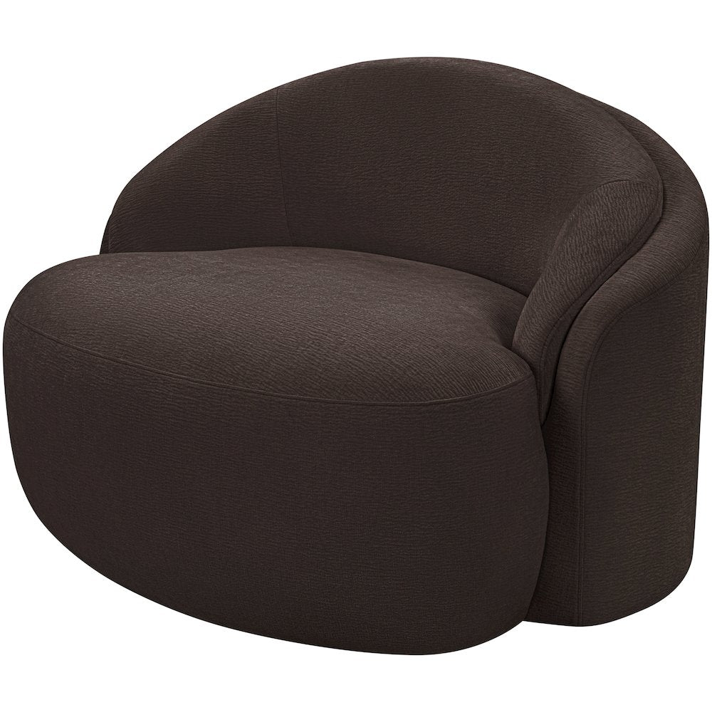 Caspian Brown Chenille Fabric Upholstered Chair