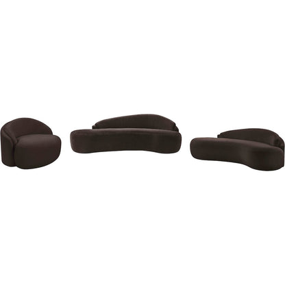 Caspian Brown Chenille Fabric Upholstered Chair
