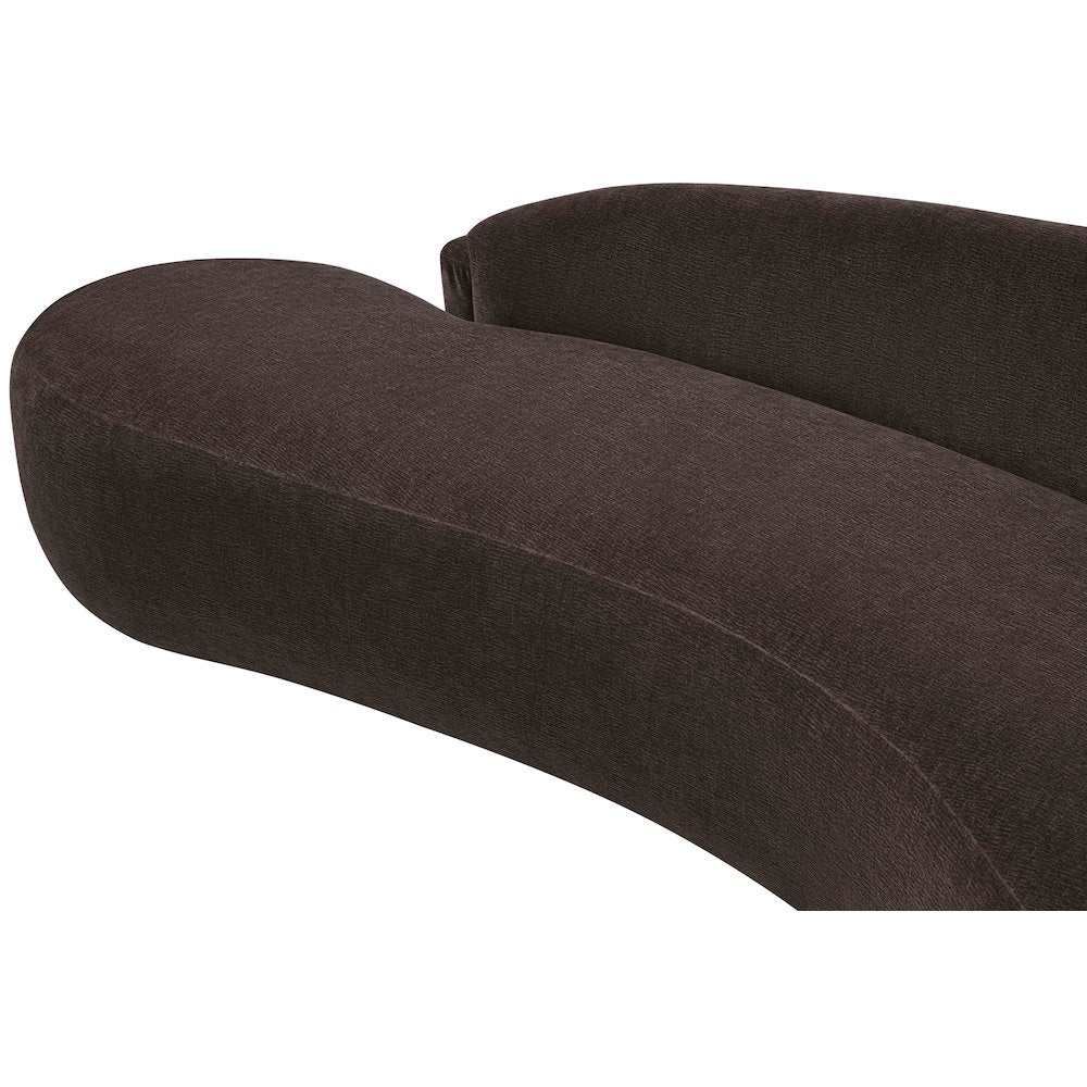 Caspian 79" Brown Chenille Fabric Upholstered Loveseat