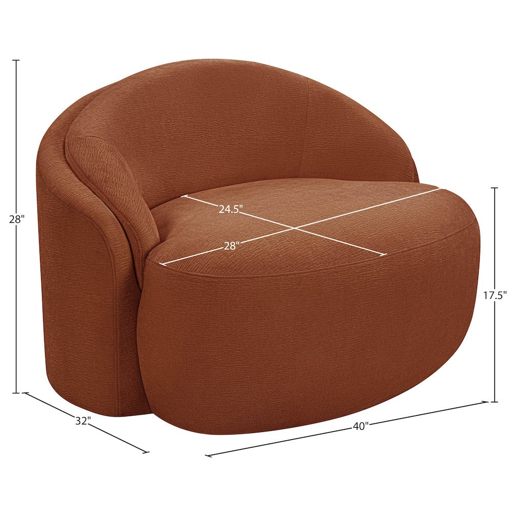 Caspian Cognac Chenille Fabric Upholstered Chair