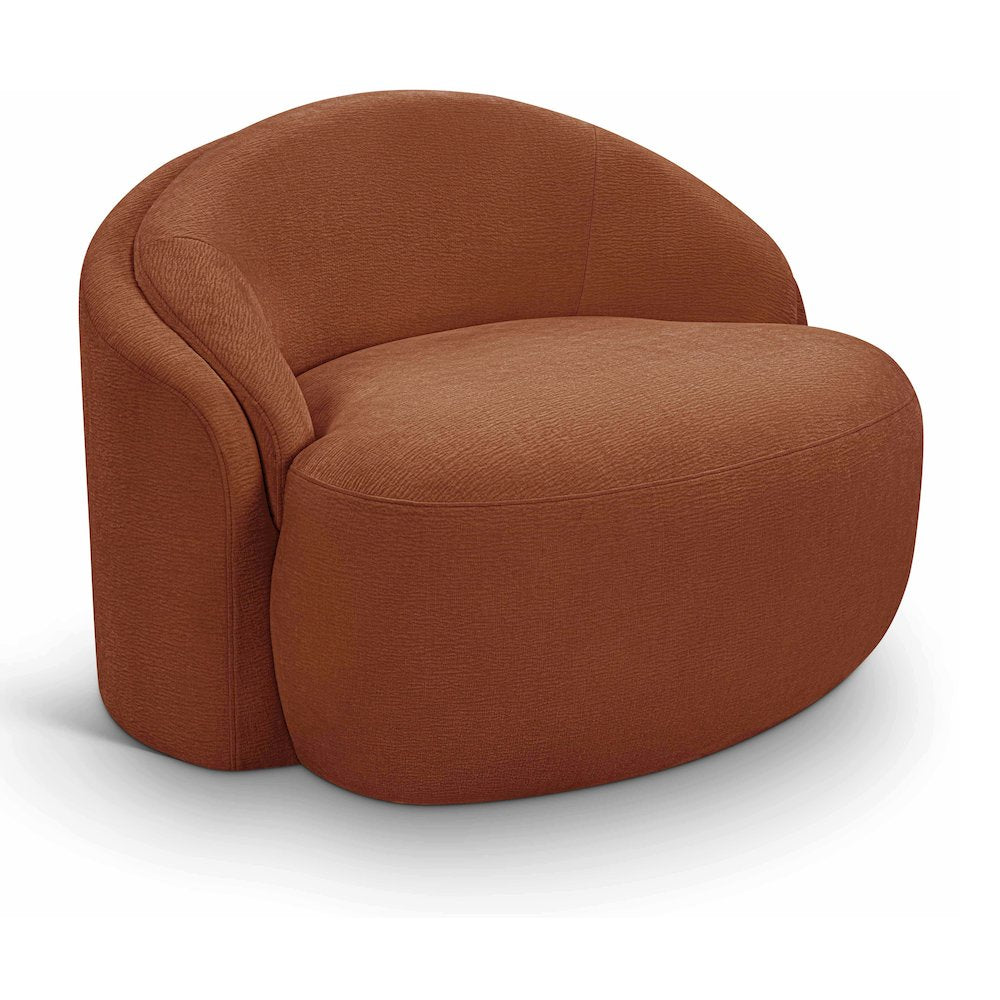 Caspian Cognac Chenille Fabric Upholstered Chair