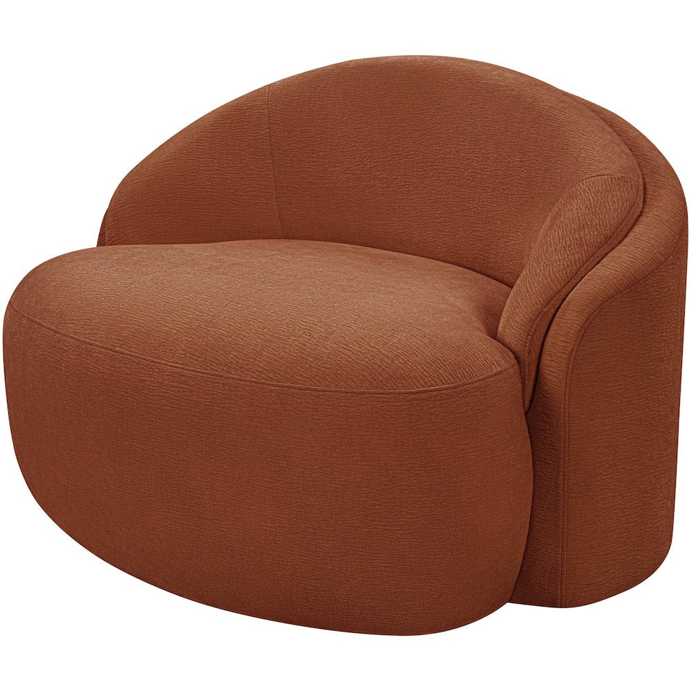 Caspian Cognac Chenille Fabric Upholstered Chair