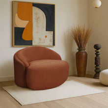 Caspian Cognac Chenille Fabric Upholstered Chair