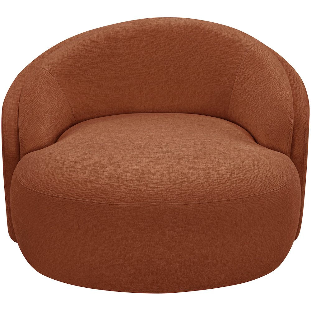 Caspian Cognac Chenille Fabric Upholstered Chair