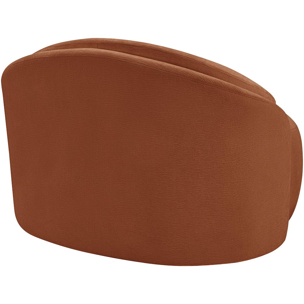 Caspian Cognac Chenille Fabric Upholstered Chair