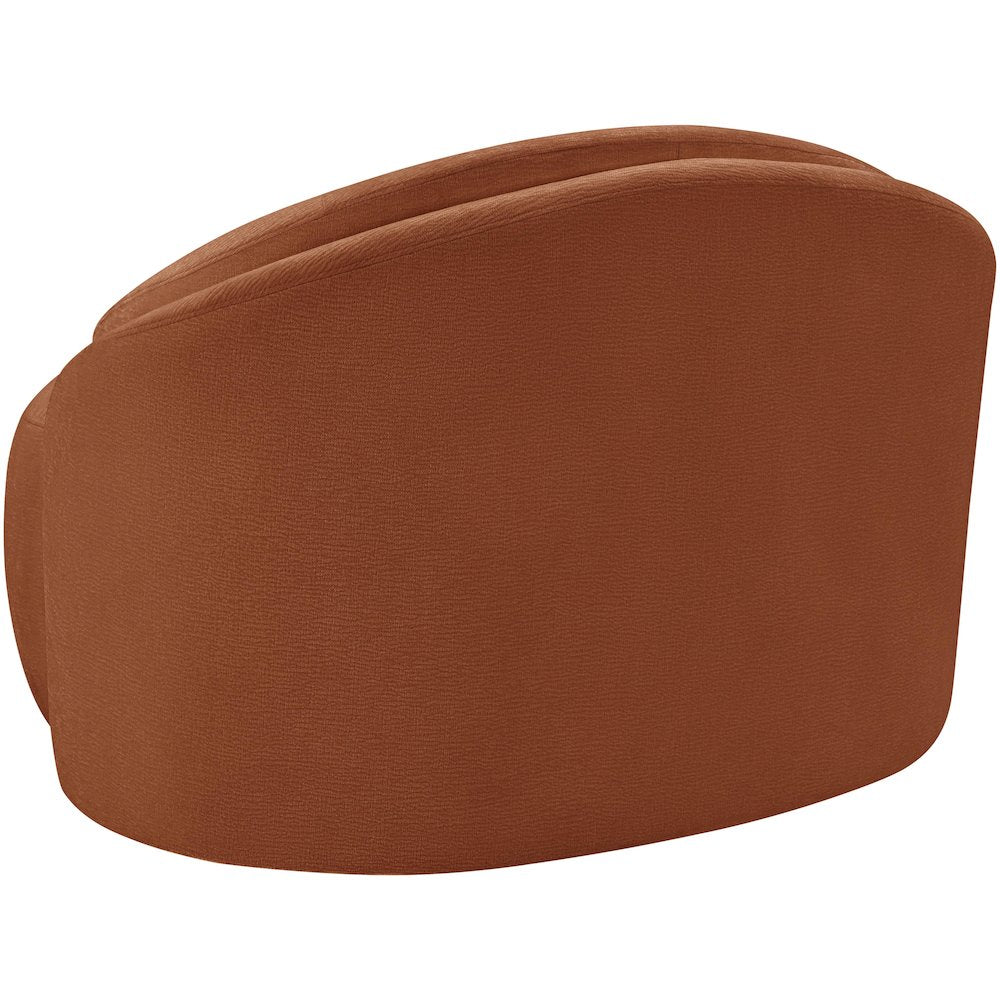 Caspian Cognac Chenille Fabric Upholstered Chair