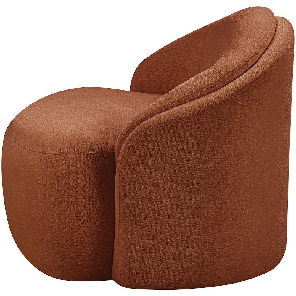Caspian Cognac Chenille Fabric Upholstered Chair