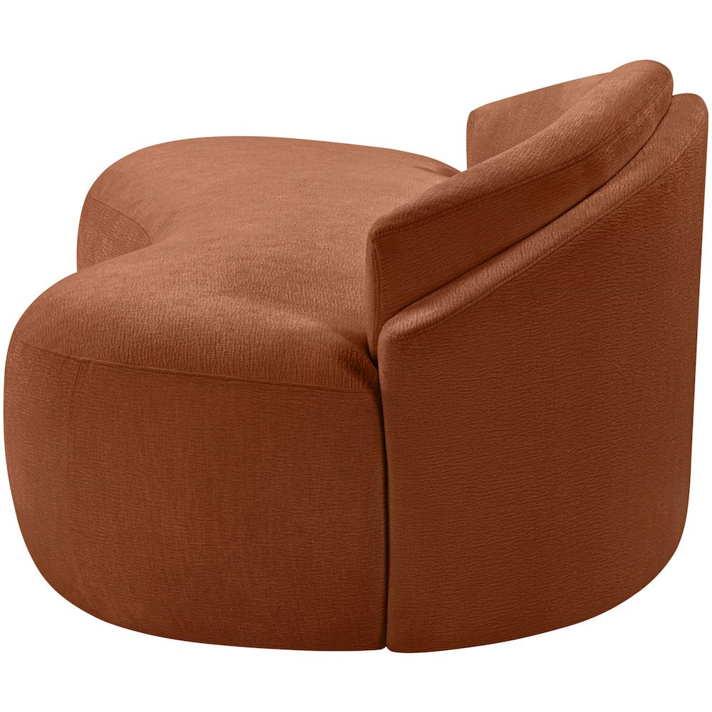 Caspian 79" Cognac Chenille Fabric Upholstered Loveseat