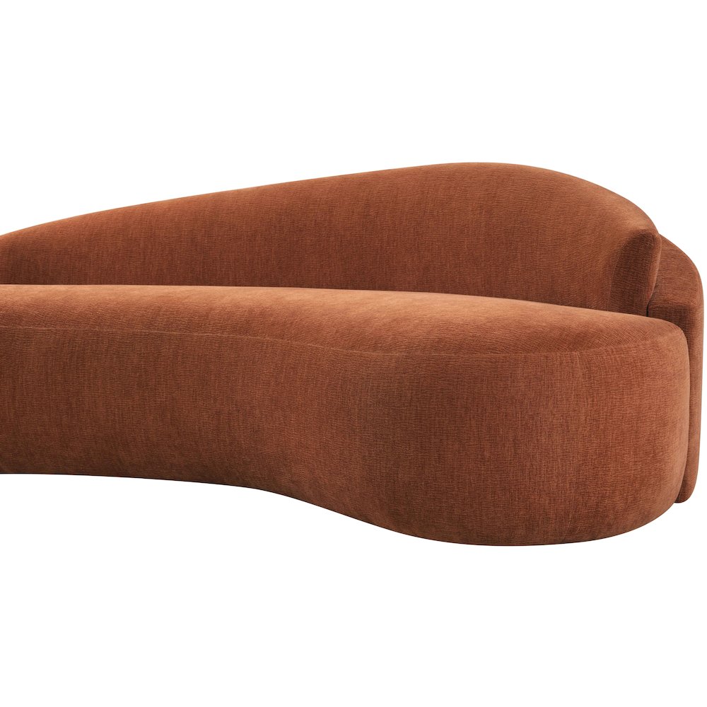 Caspian 79" Cognac Chenille Fabric Upholstered Loveseat