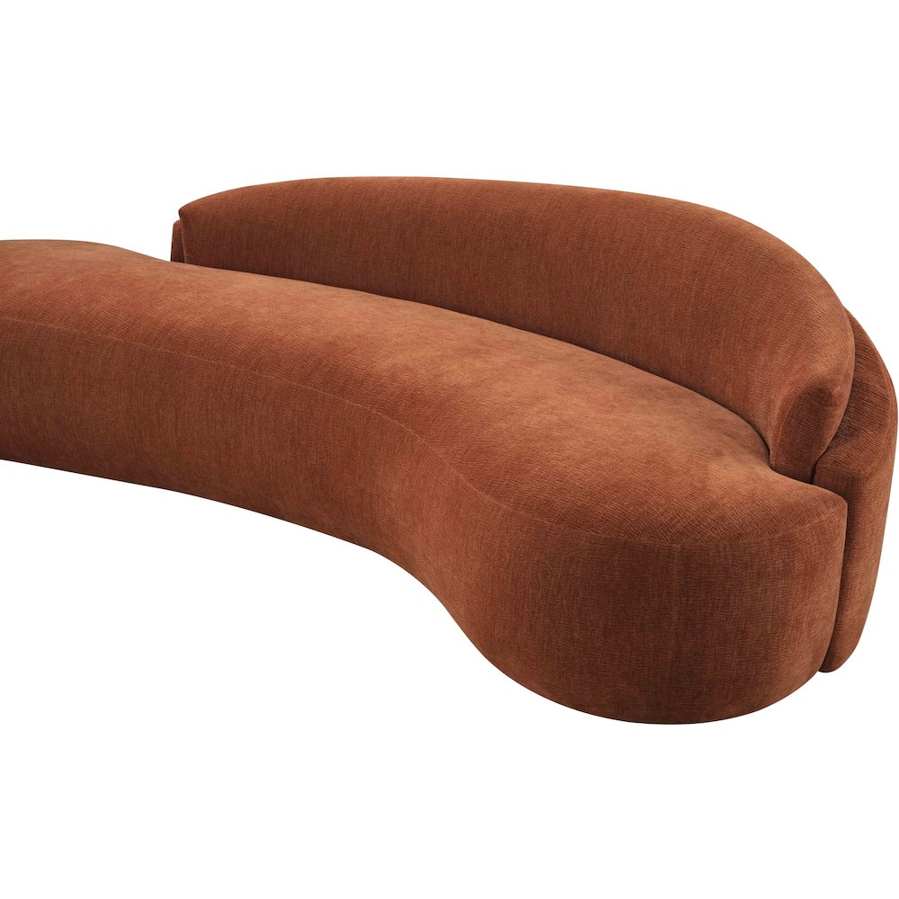 Caspian 79" Cognac Chenille Fabric Upholstered Loveseat