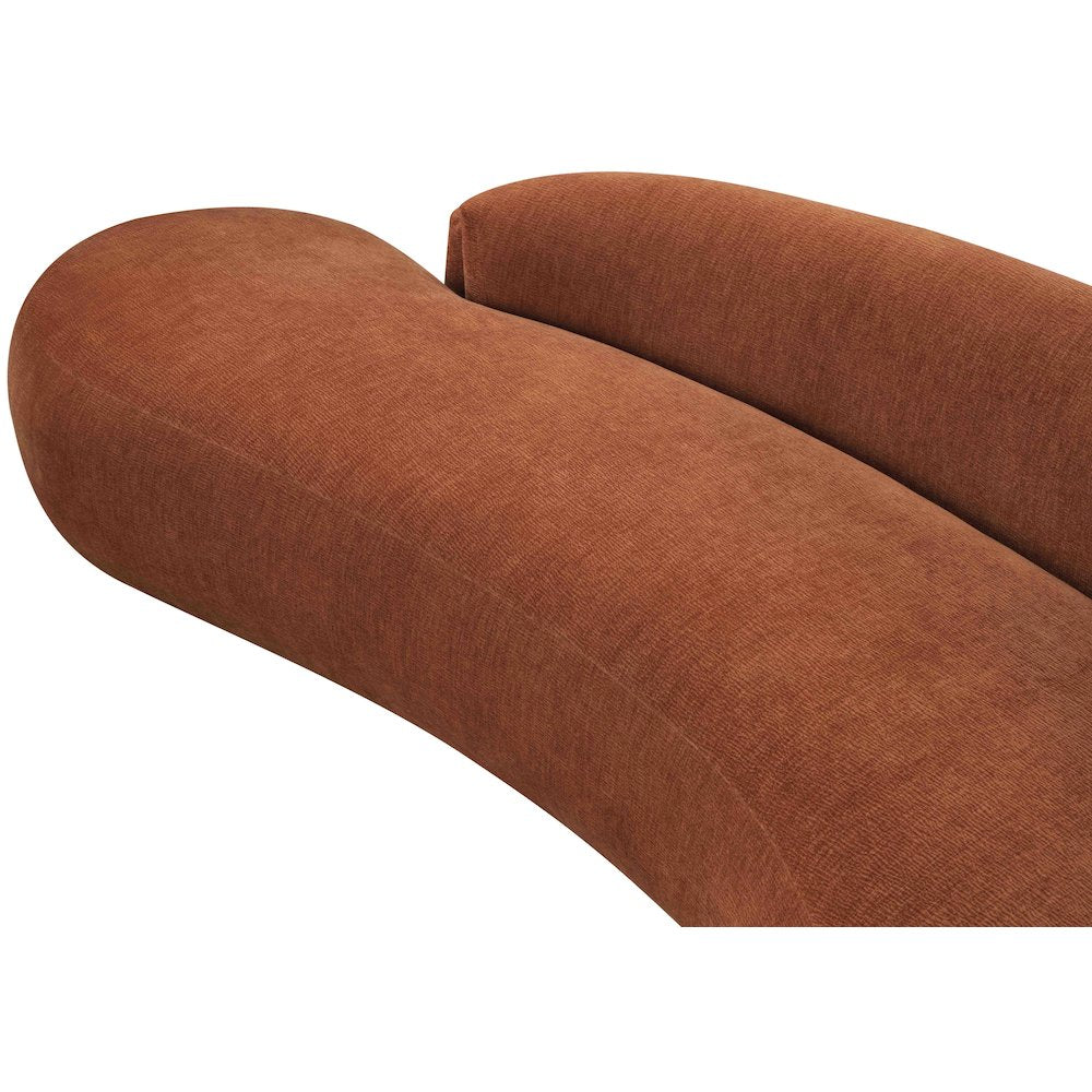 Caspian 79" Cognac Chenille Fabric Upholstered Loveseat