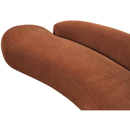 Caspian 79" Cognac Chenille Fabric Upholstered Loveseat